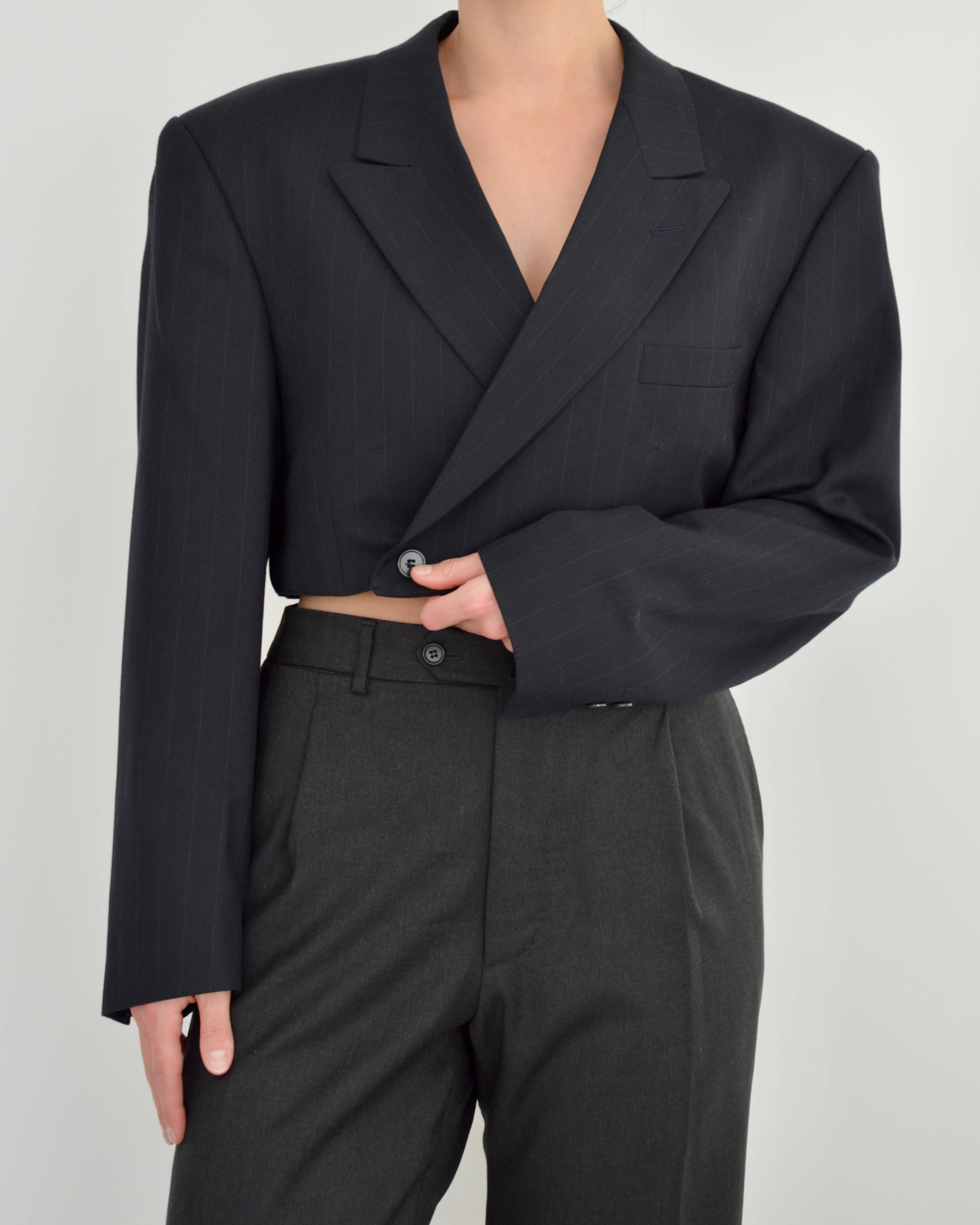 Cropped Blazer - Navy (M)