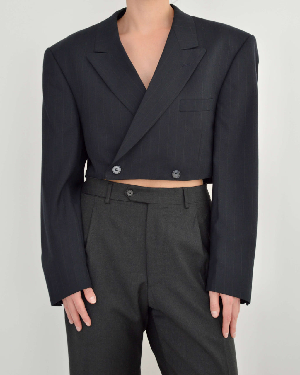 Cropped Blazer - Navy (M)