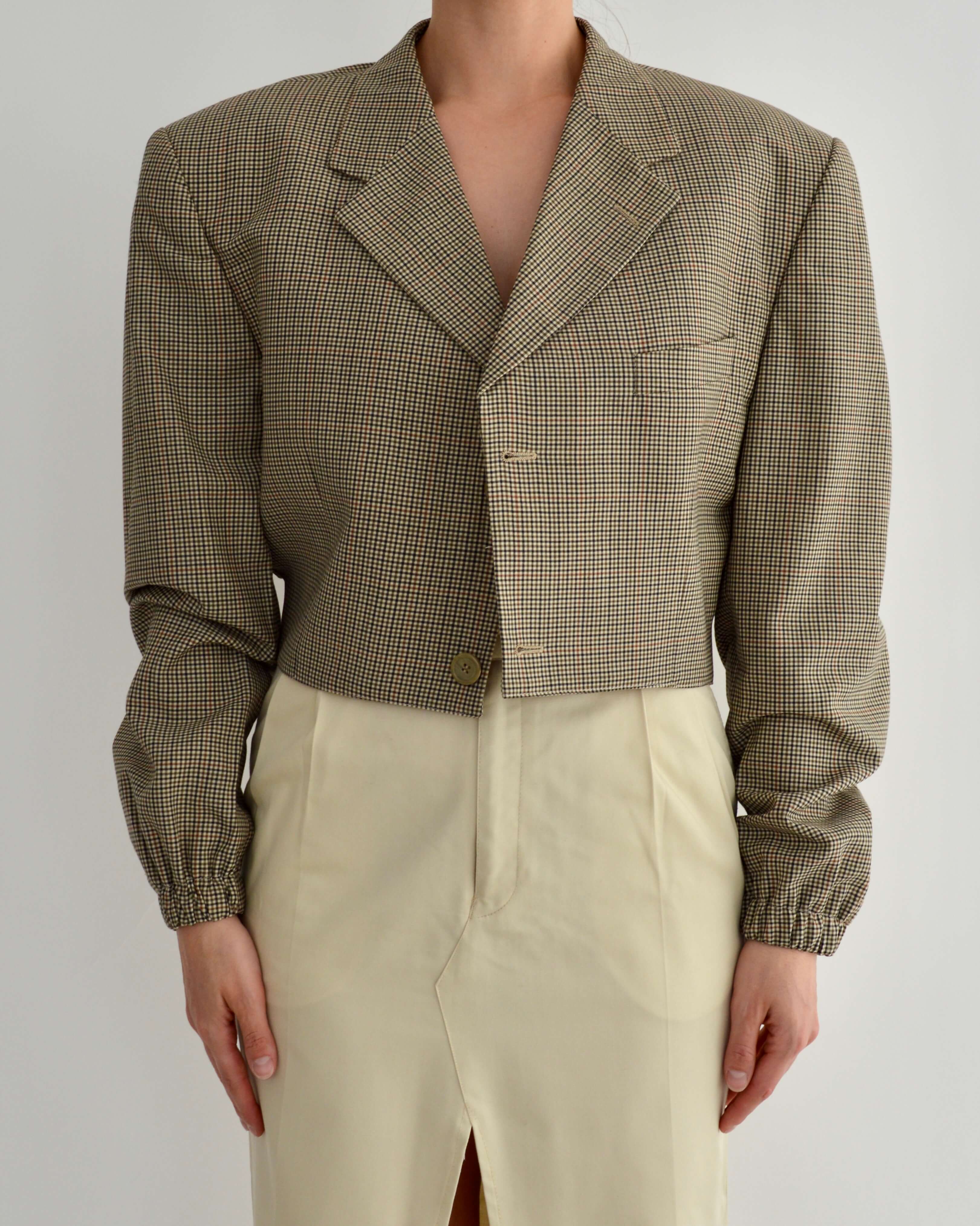 Bomber - Beige Tiny Squares (S/L)