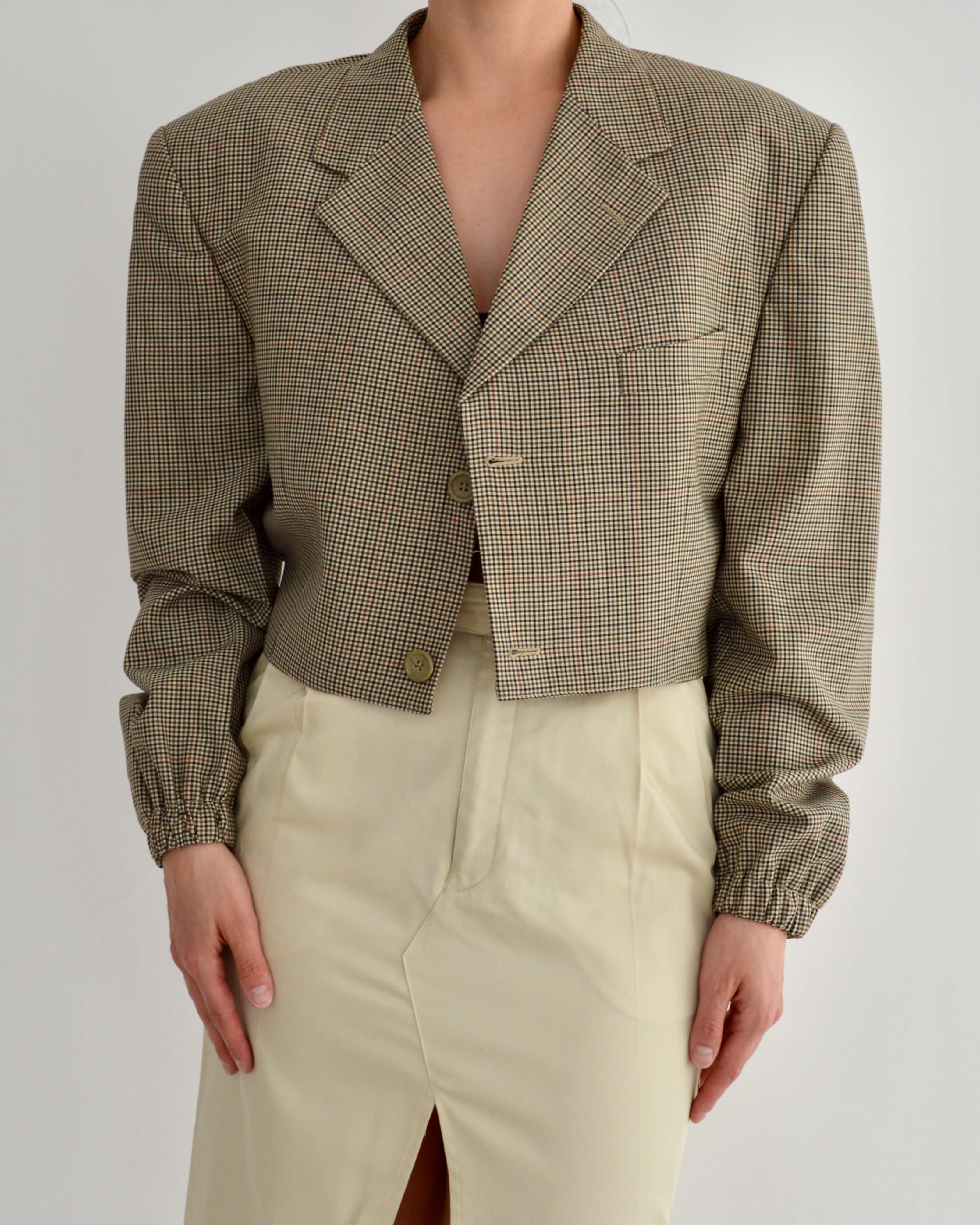 Bomber - Beige Tiny Squares (S/L)