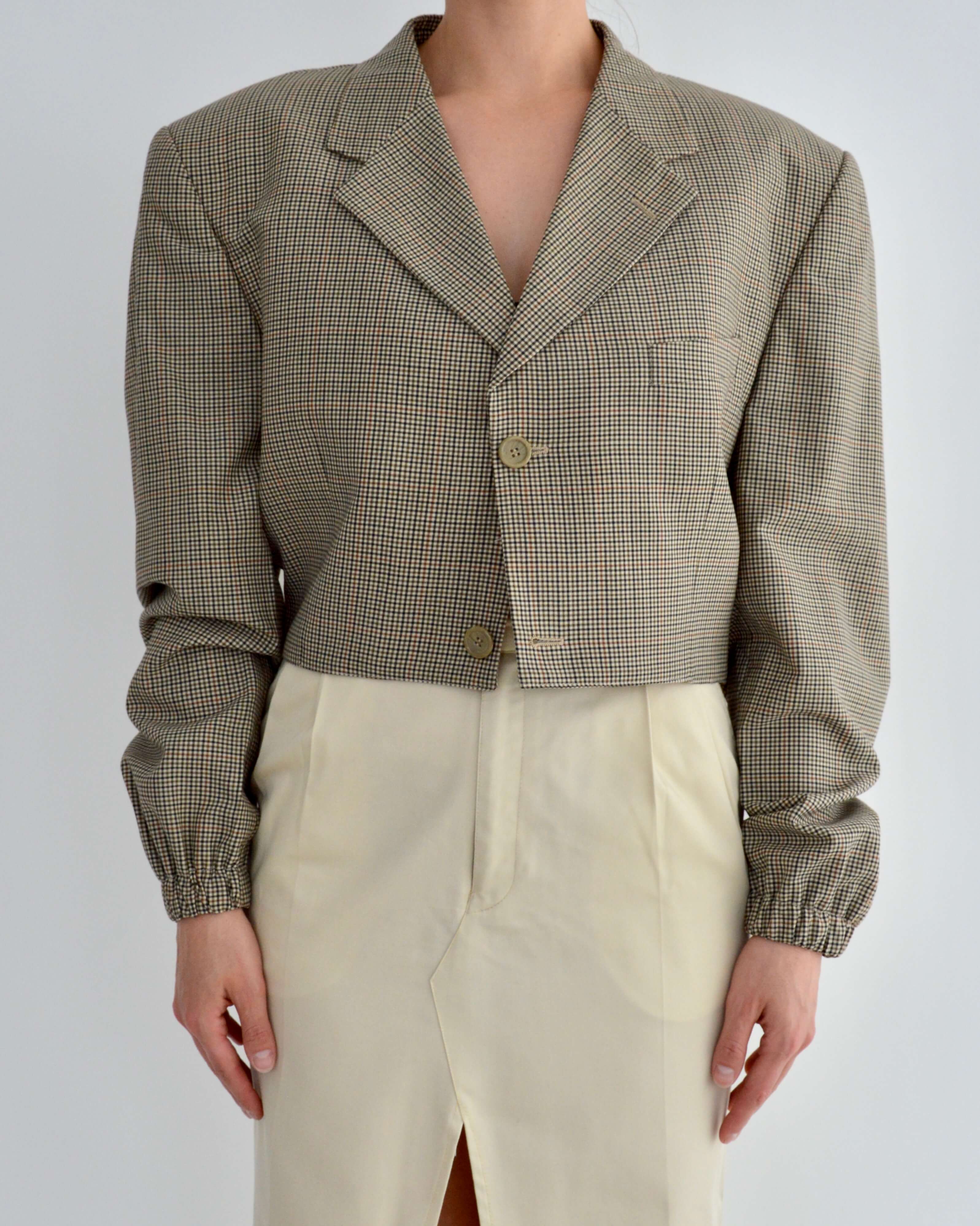 Bomber - Beige Tiny Squares (S/L)
