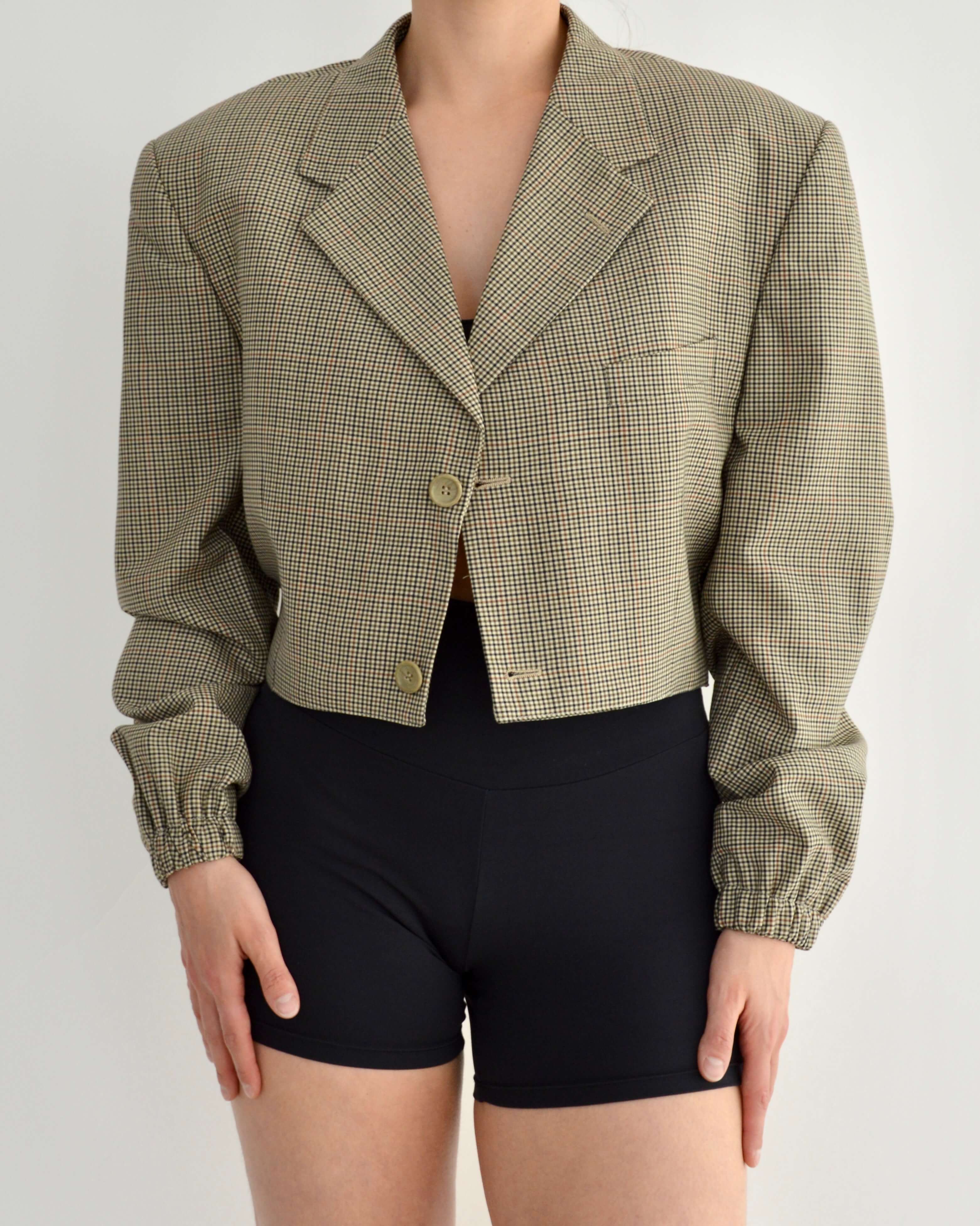 Bomber - Beige Tiny Squares (S/L)