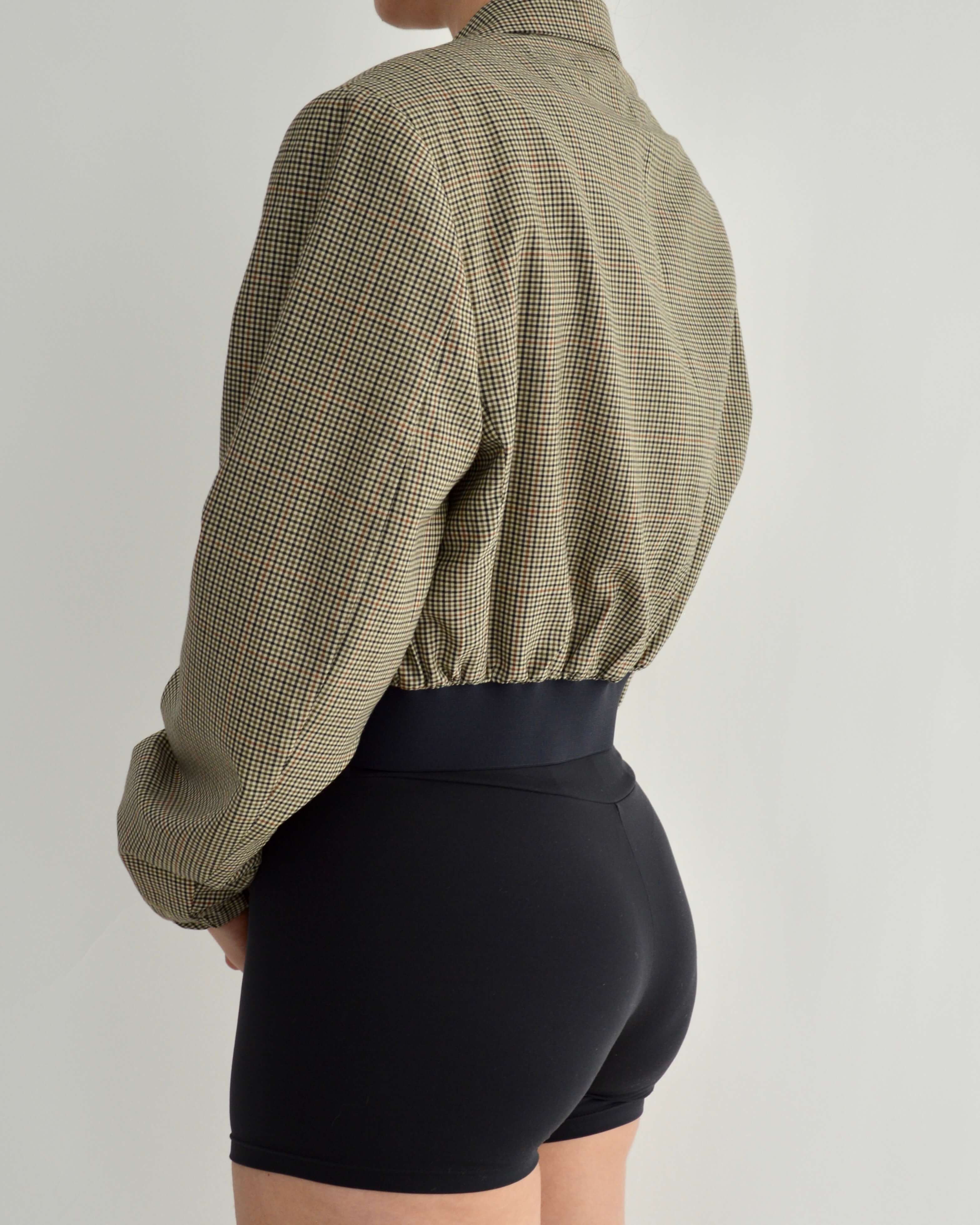 Bomber - Beige Tiny Squares (S/L)