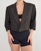 Mini blazer - Noir à rayures blanches (L)