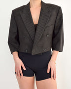 Mini blazer - Noir à rayures blanches (L)