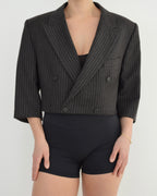 Mini blazer - Noir à rayures blanches (L)