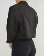 Mini blazer - Noir à rayures blanches (L)