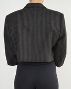 Mini blazer - Noir à rayures blanches (L)
