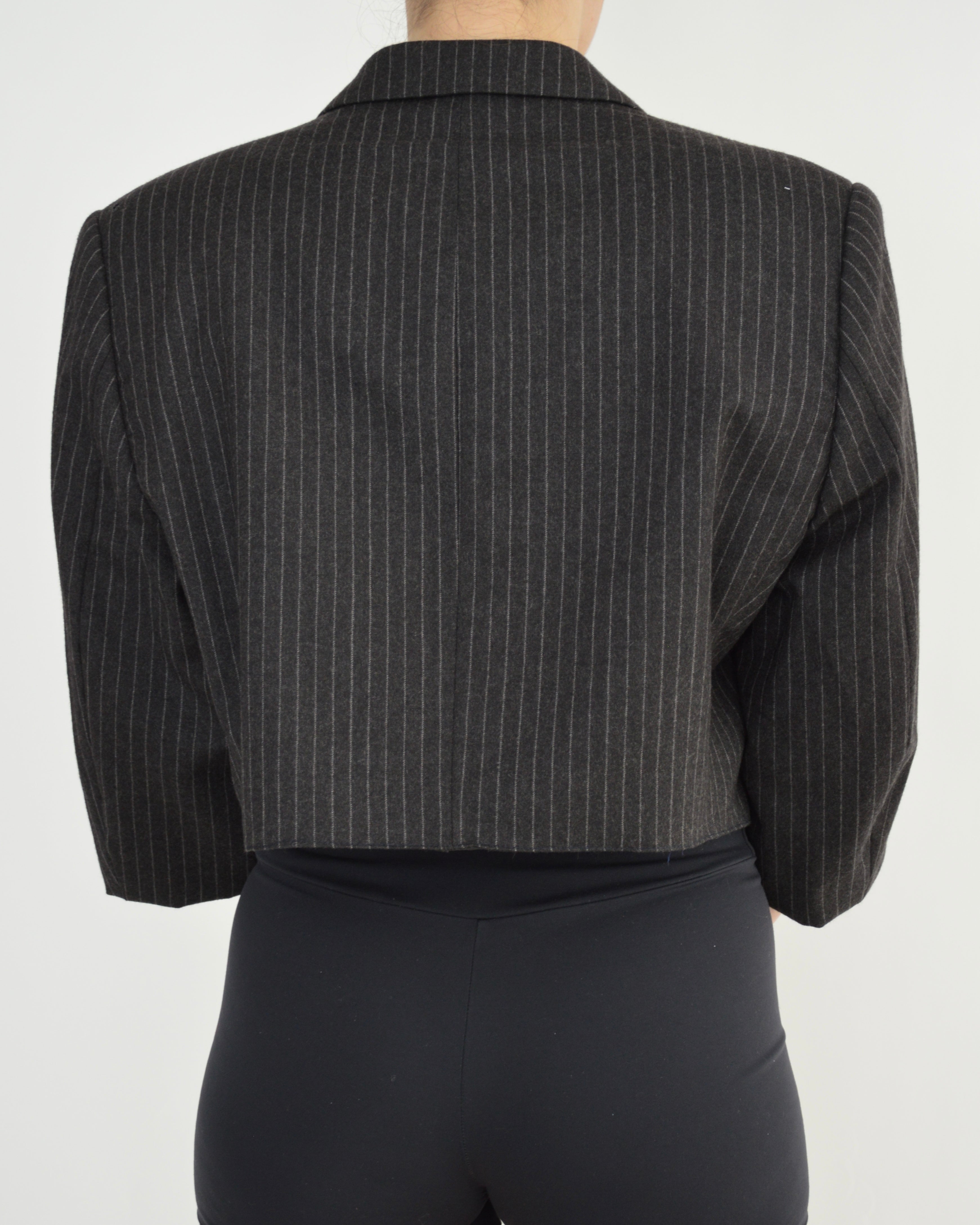 Mini blazer - Noir à rayures blanches (L)