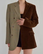 Blazer DUO - Velours côtelé chocolat (M)