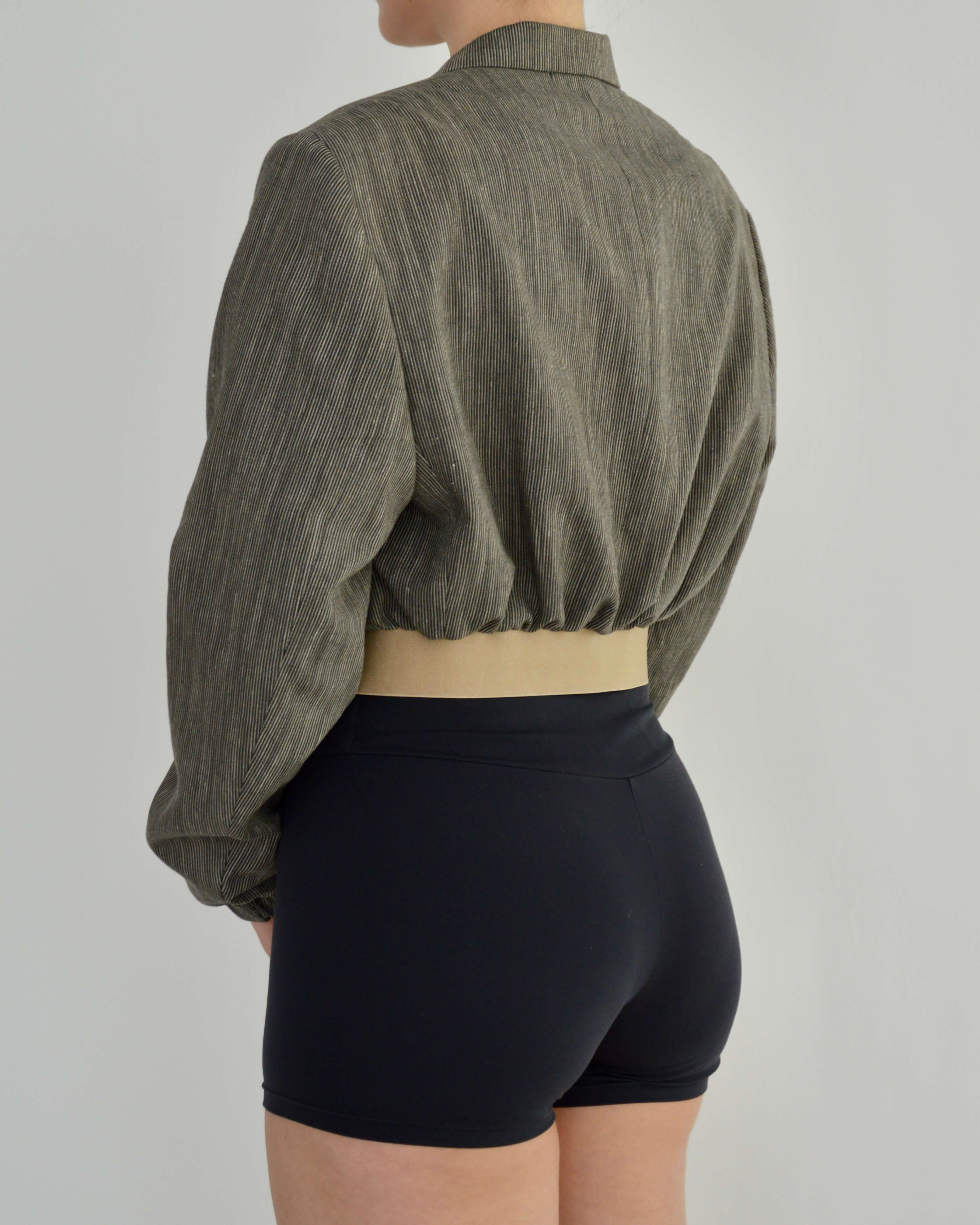 Vegan Bomber - Linen Lines (M)