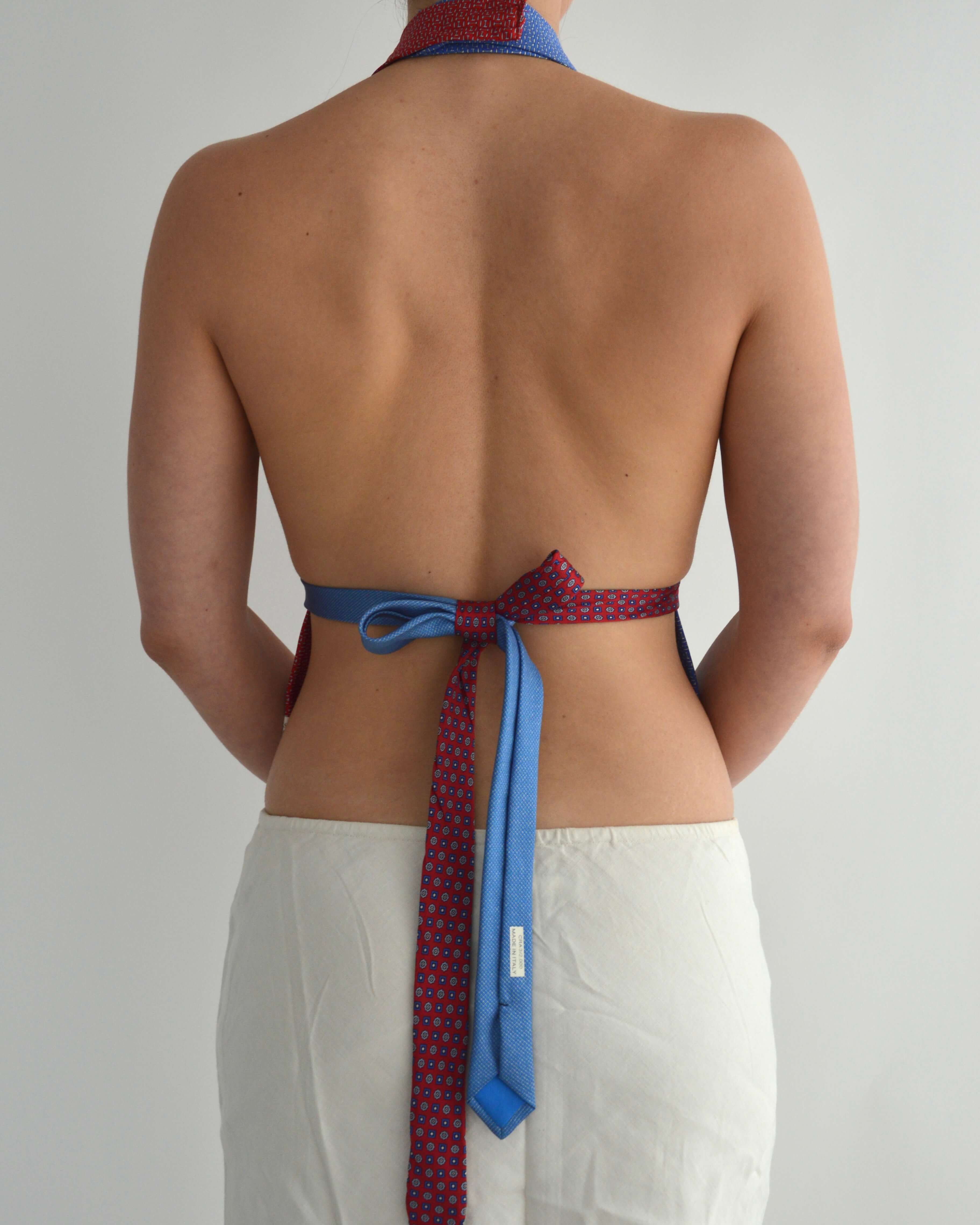 Haut à nouer et ras-de-cou fleuri - n° 36 (S/M)