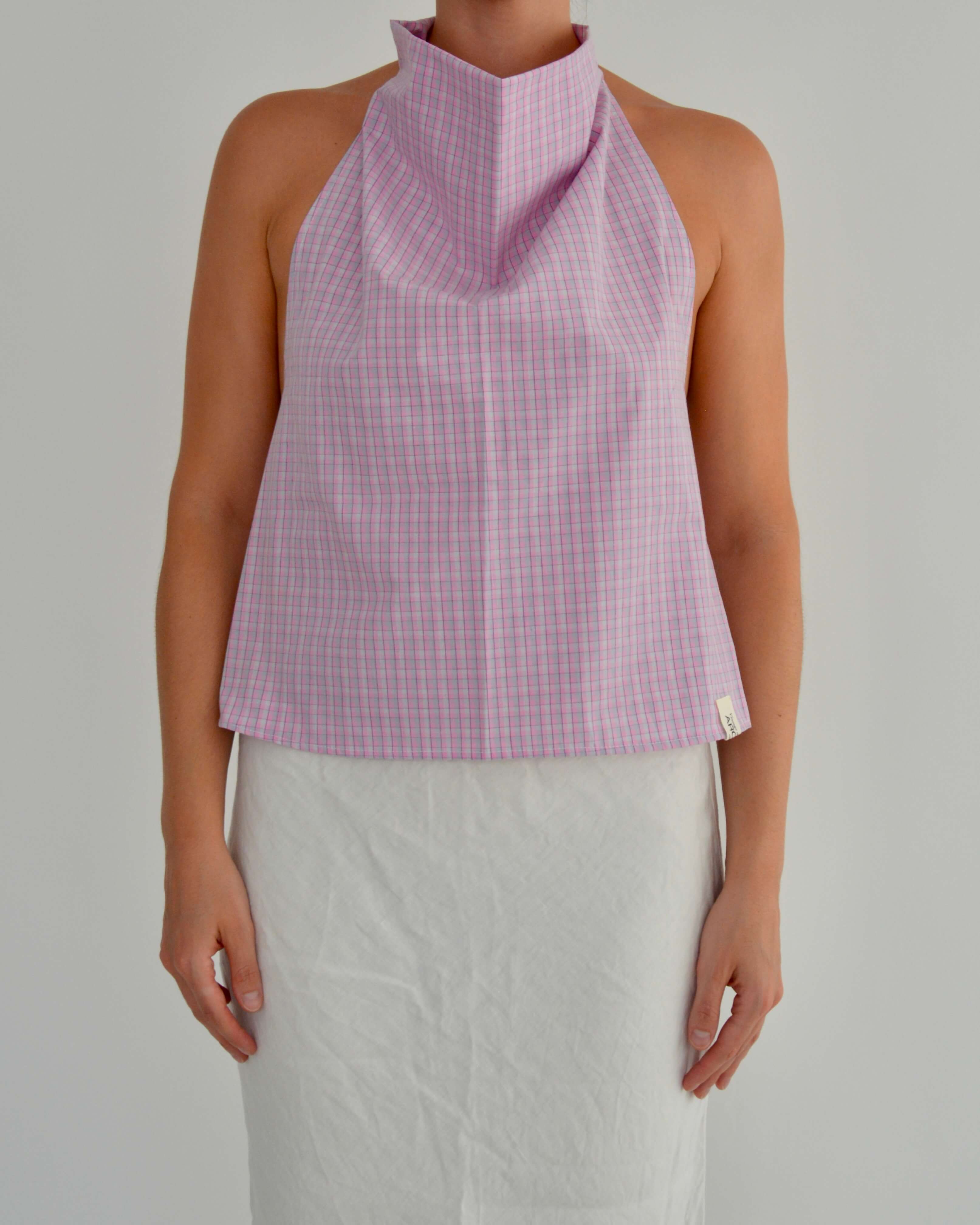 Halter Blouse - Pink Bubble (L)