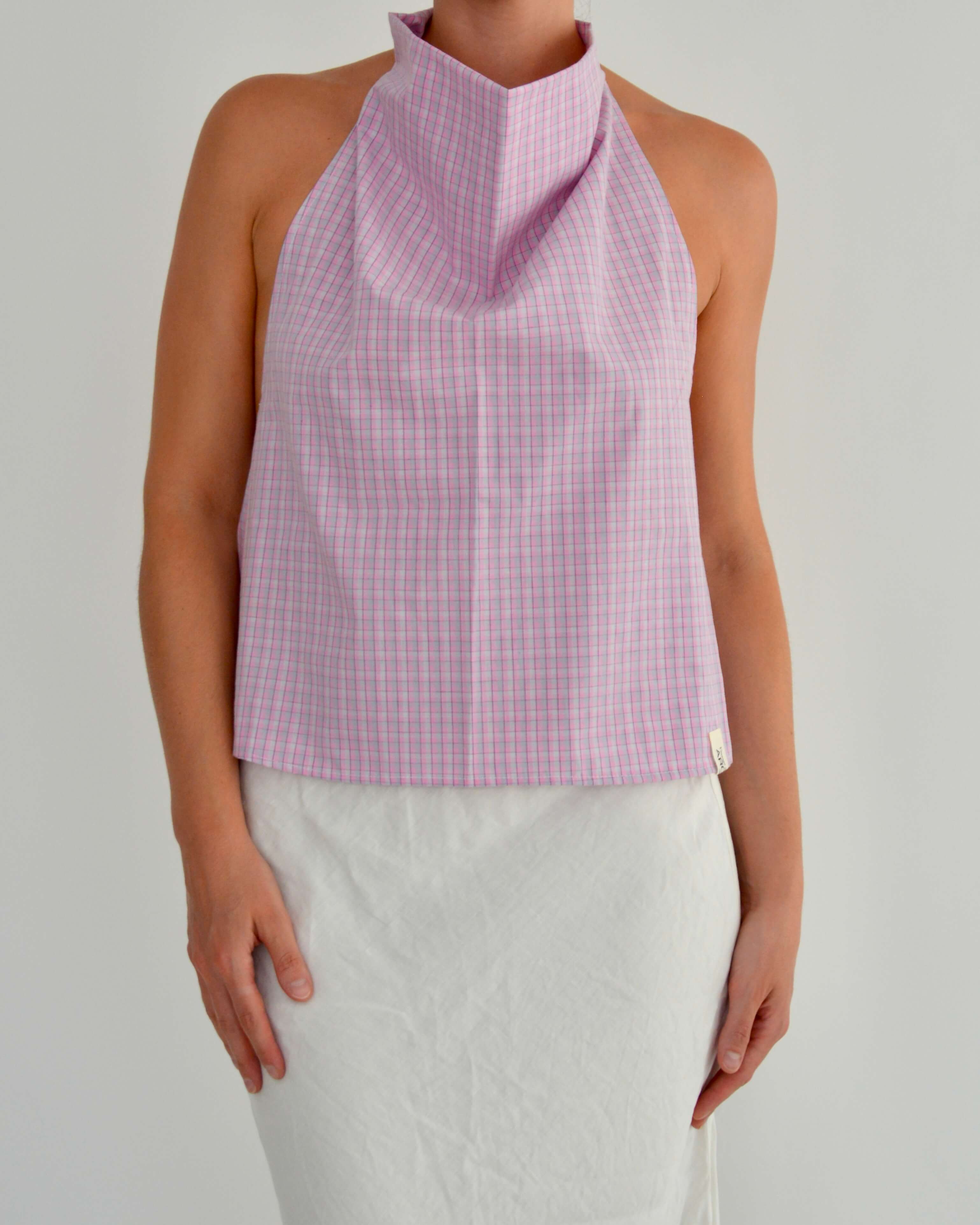 Halter Blouse - Pink Bubble (L)