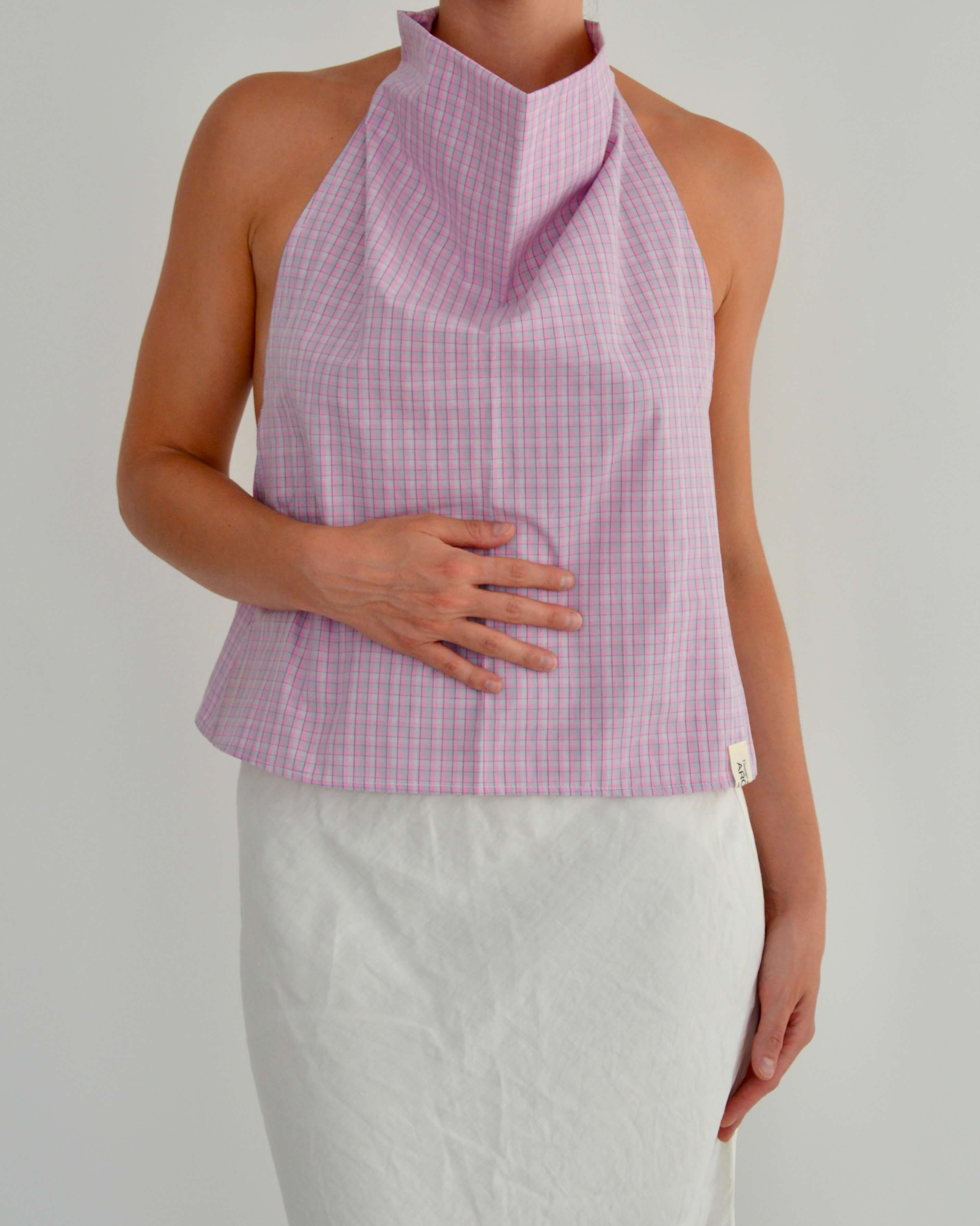 Halter Blouse - Pink Bubble (L)