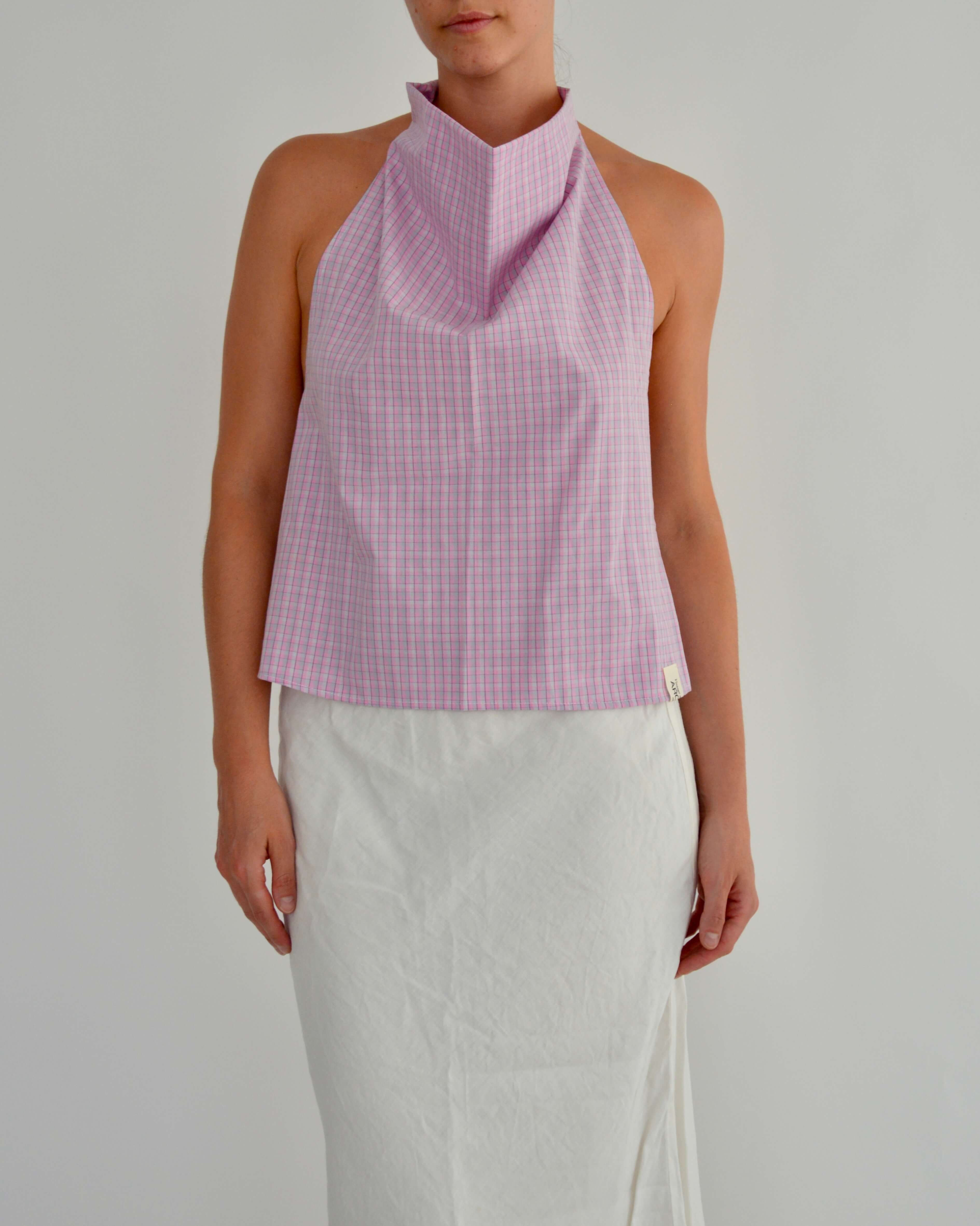 Halter Blouse - Pink Bubble (L)