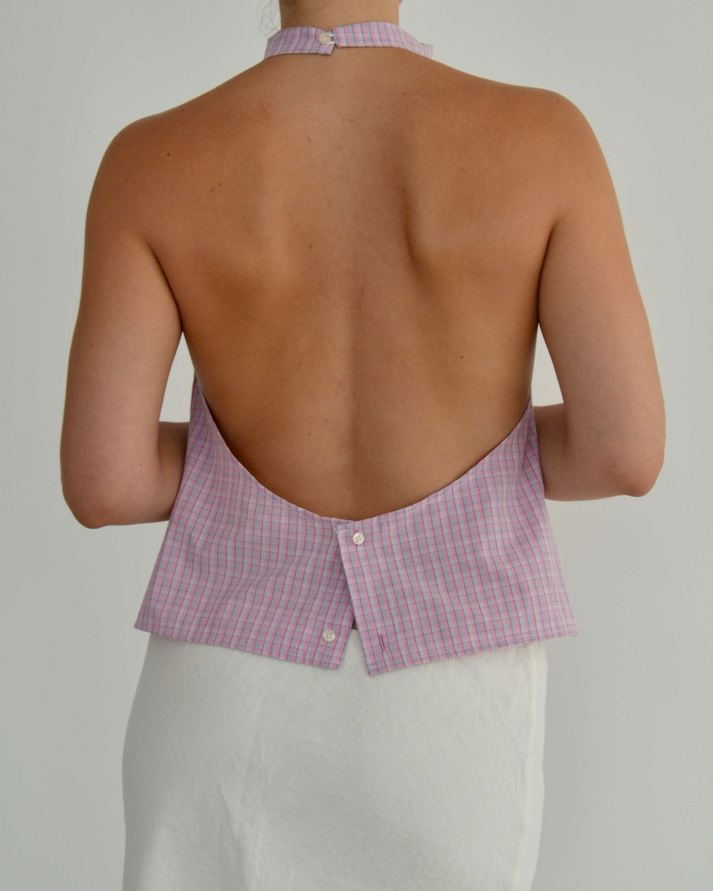 Halter Blouse - Pink Bubble (L)