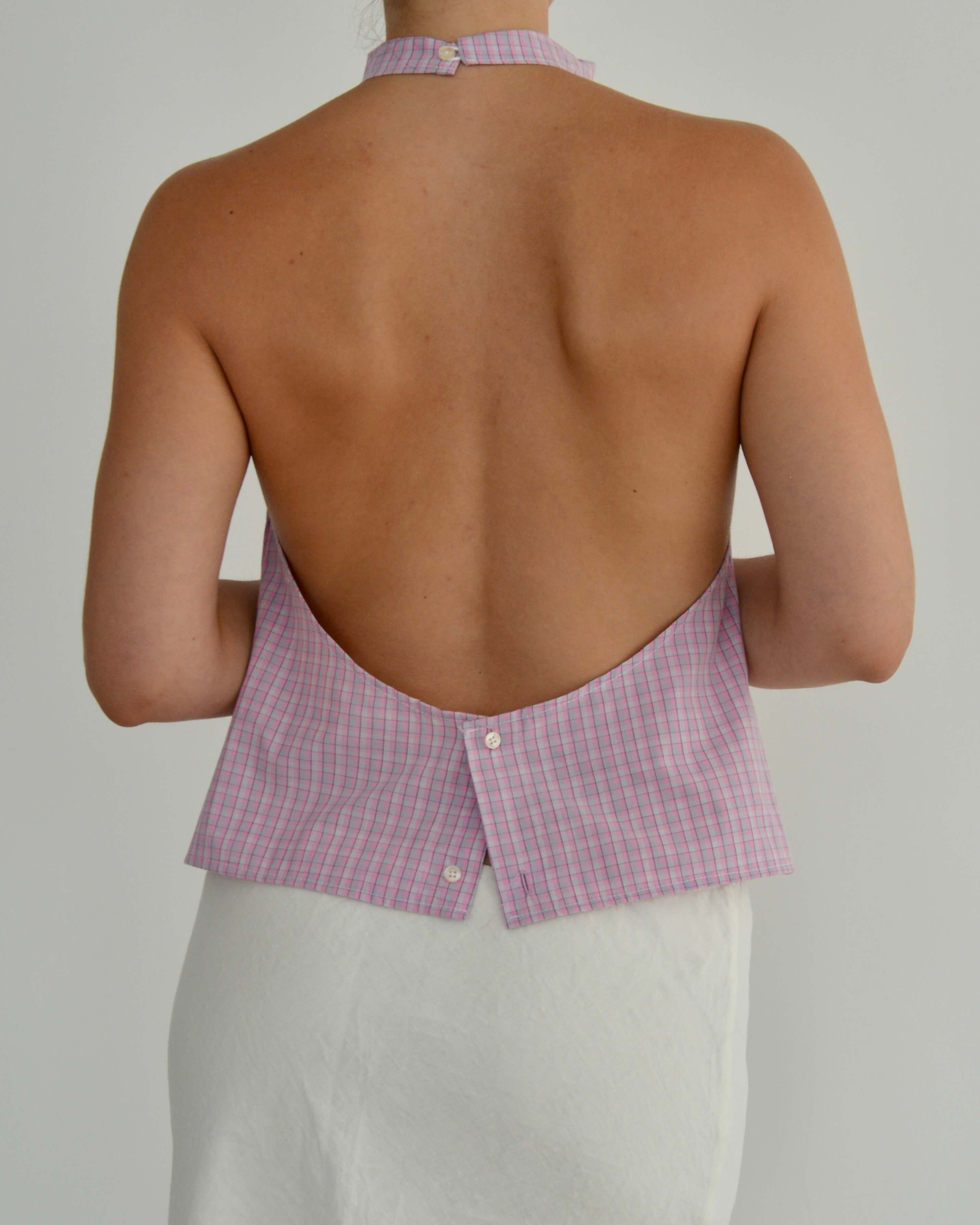 Halter Blouse - Pink Bubble (L)