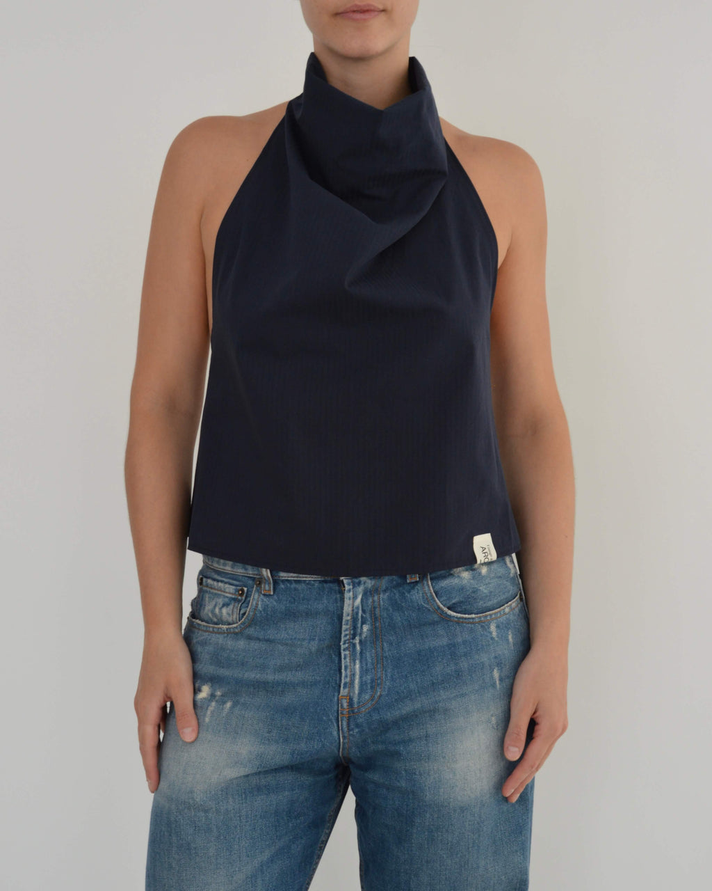 Halter Blouse - Navy (S/M)
