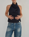 Halter Blouse - Navy (S/M)