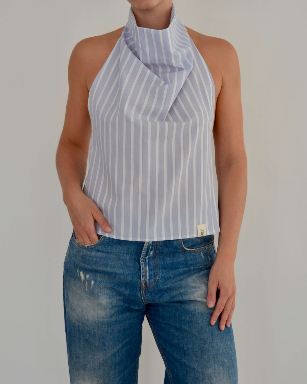 Halter Blouse - Light Blue (M)