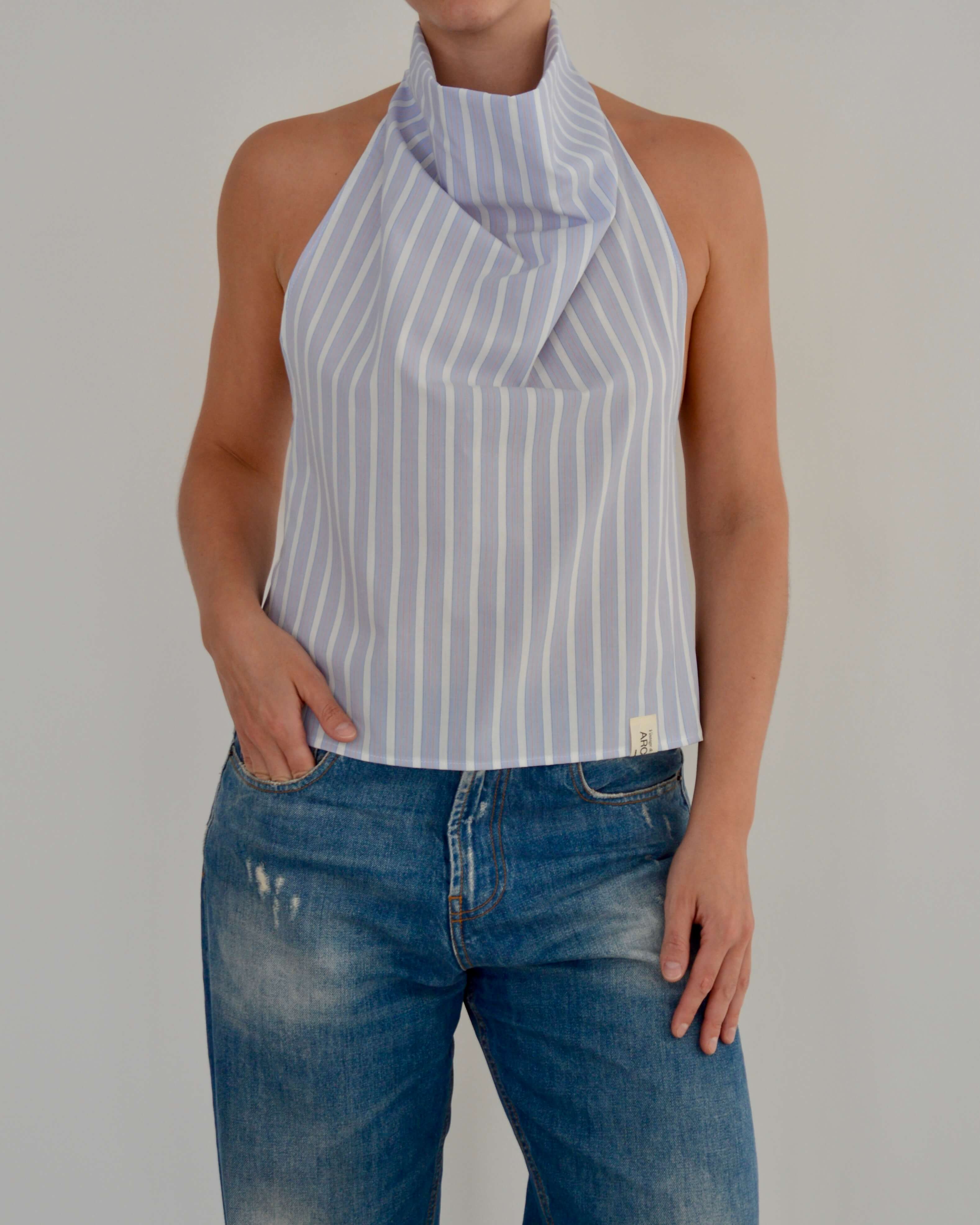 Halter Blouse - Light Blue (M)