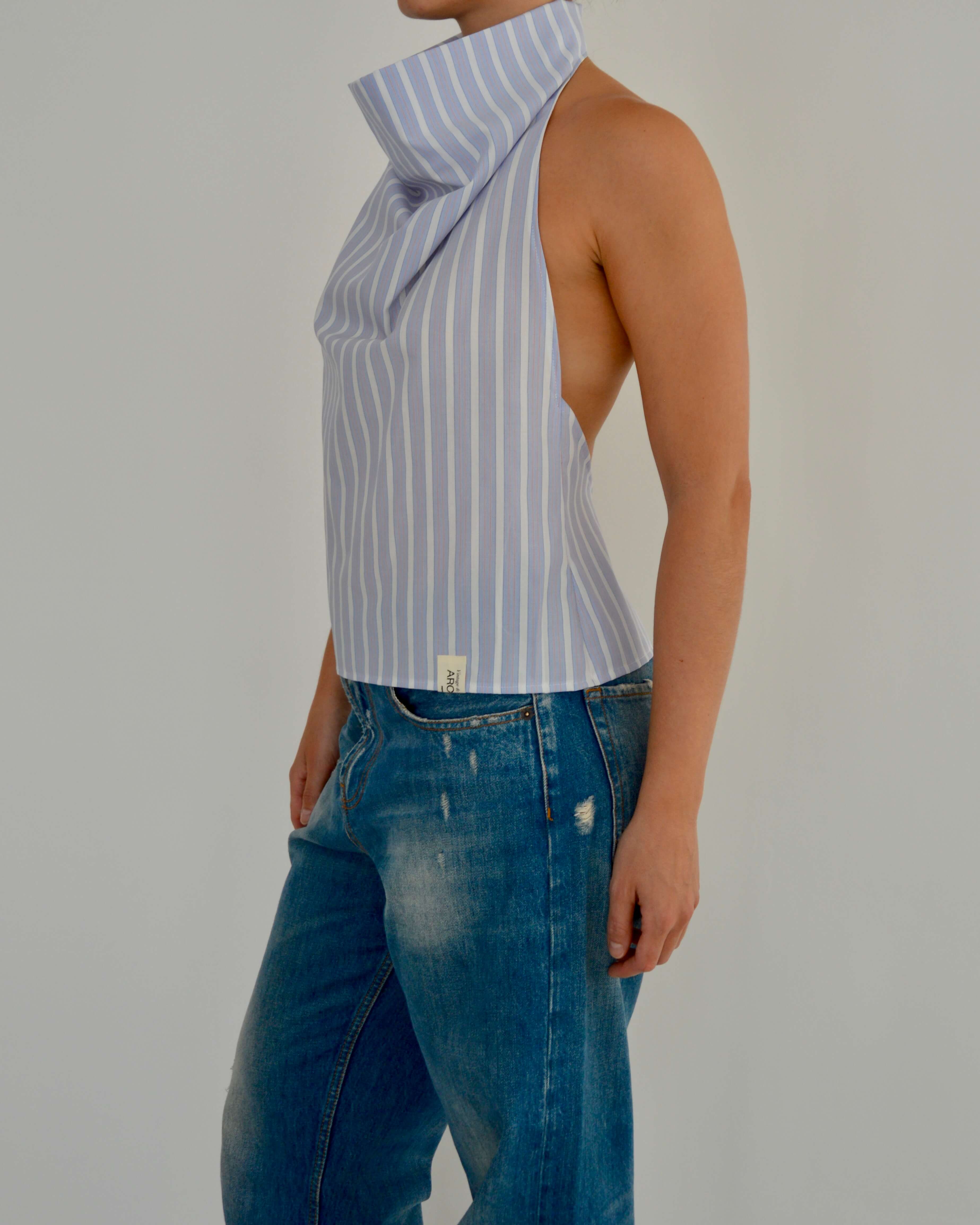 Halter Blouse - Light Blue (M)
