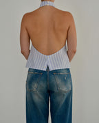 Halter Blouse - Light Blue (M)