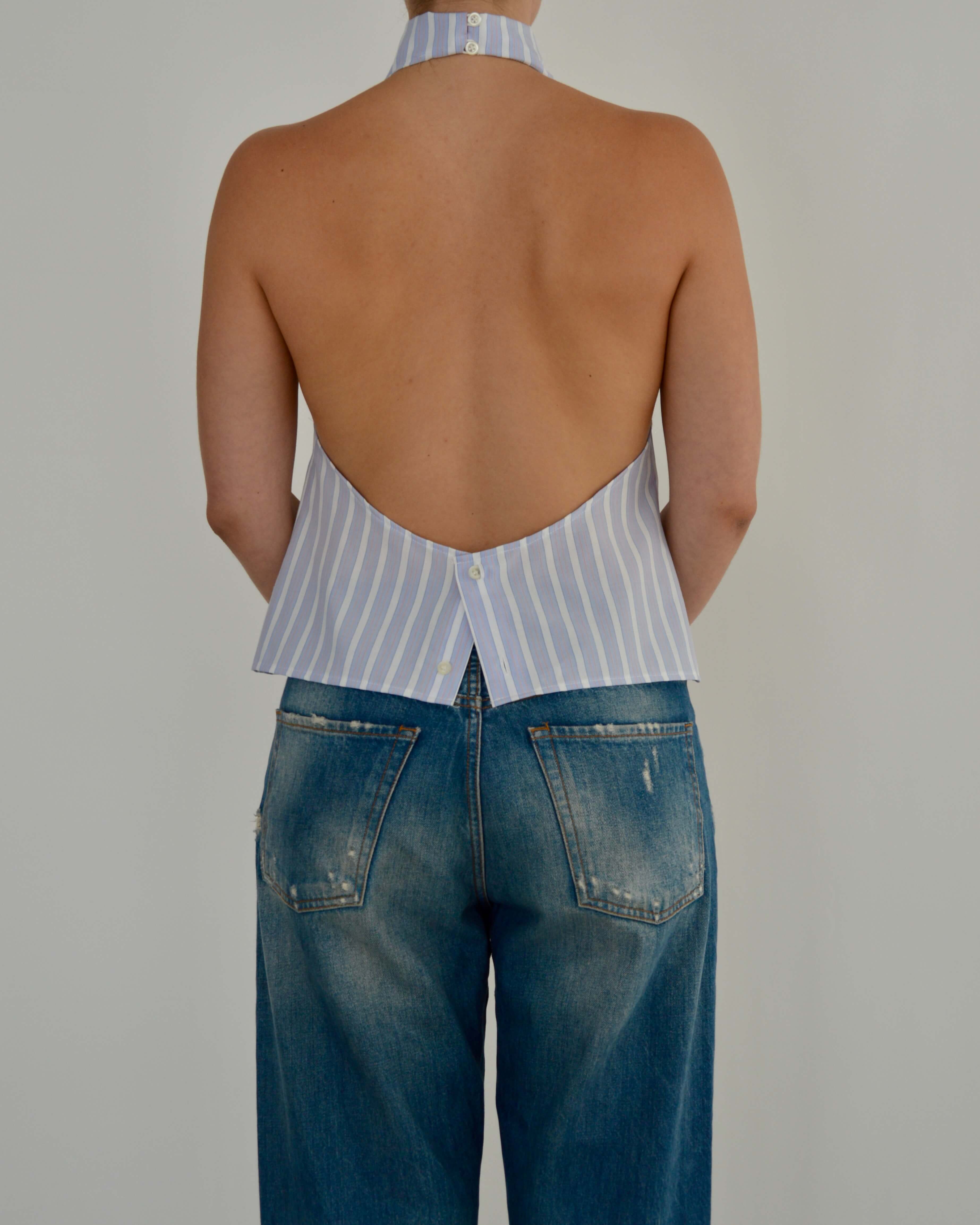 Halter Blouse - Light Blue (M)