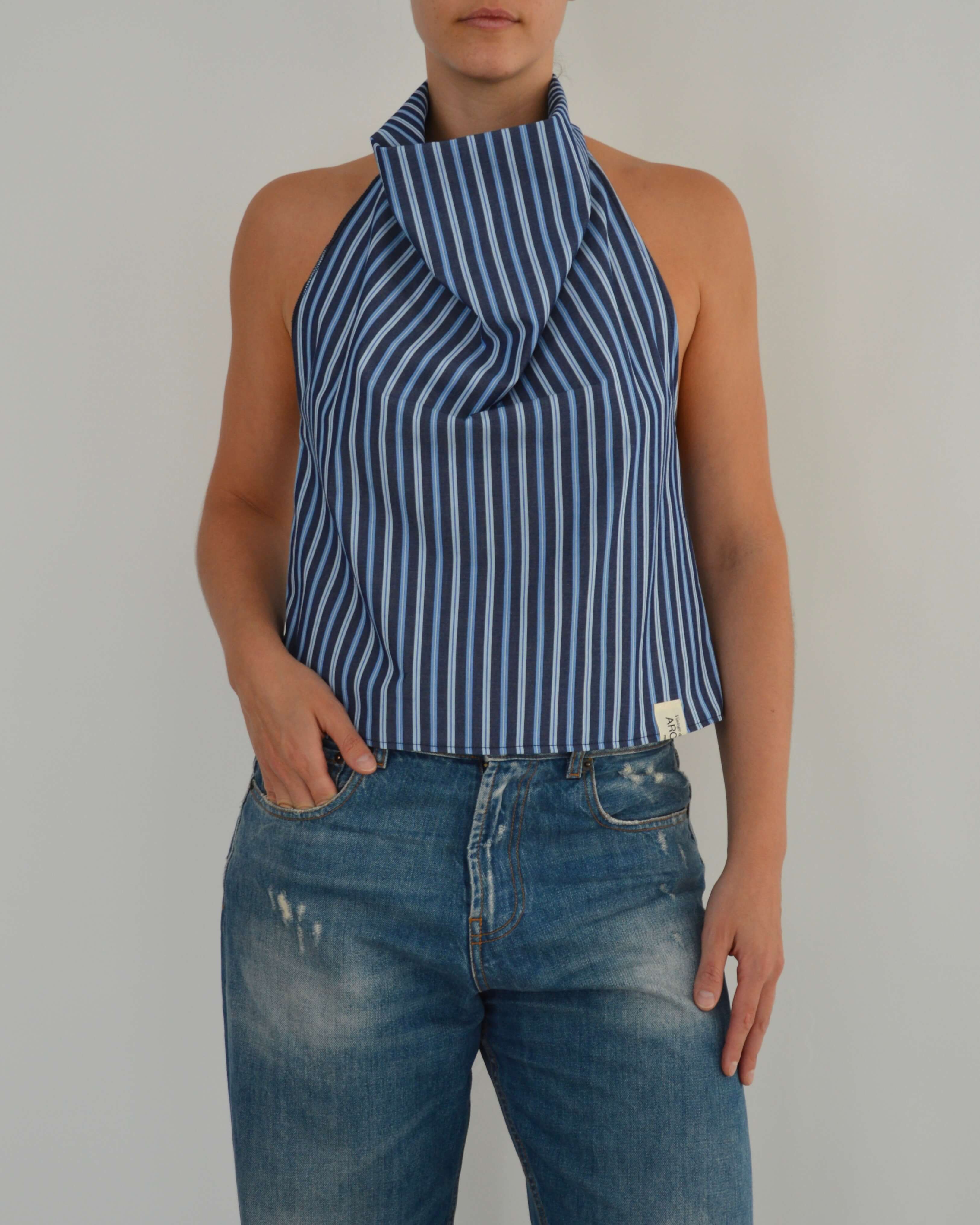 Halter Blouse - Dark Navy (S)