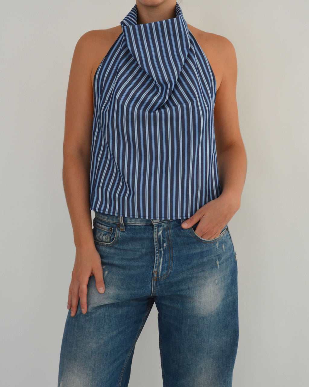 Halter Blouse - Dark Navy (S)