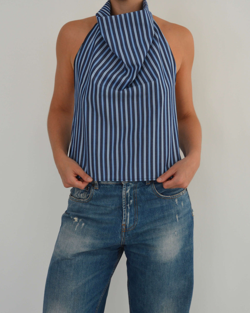 Halter Blouse - Dark Navy (S)