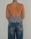 Halter Blouse - Brown Squared (S/M)