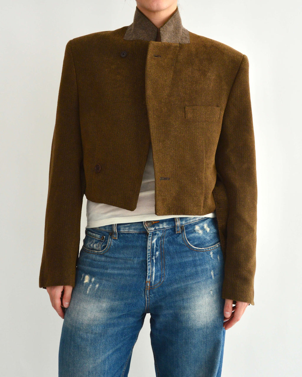 Tied-up Blazer - Velvet brown (S)