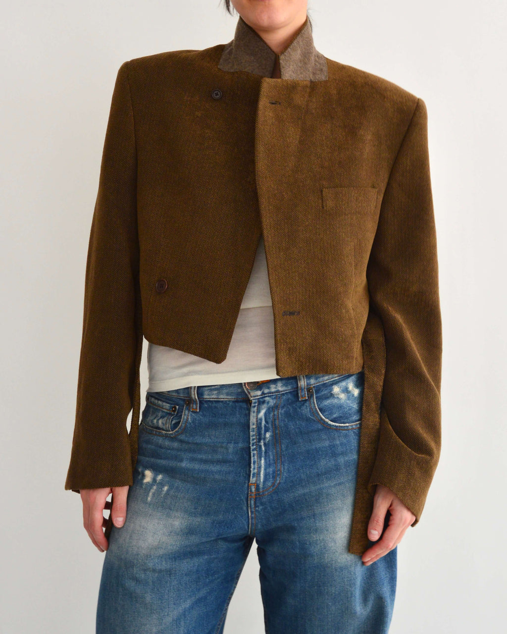 Tied-up Blazer - Velvet brown (S)