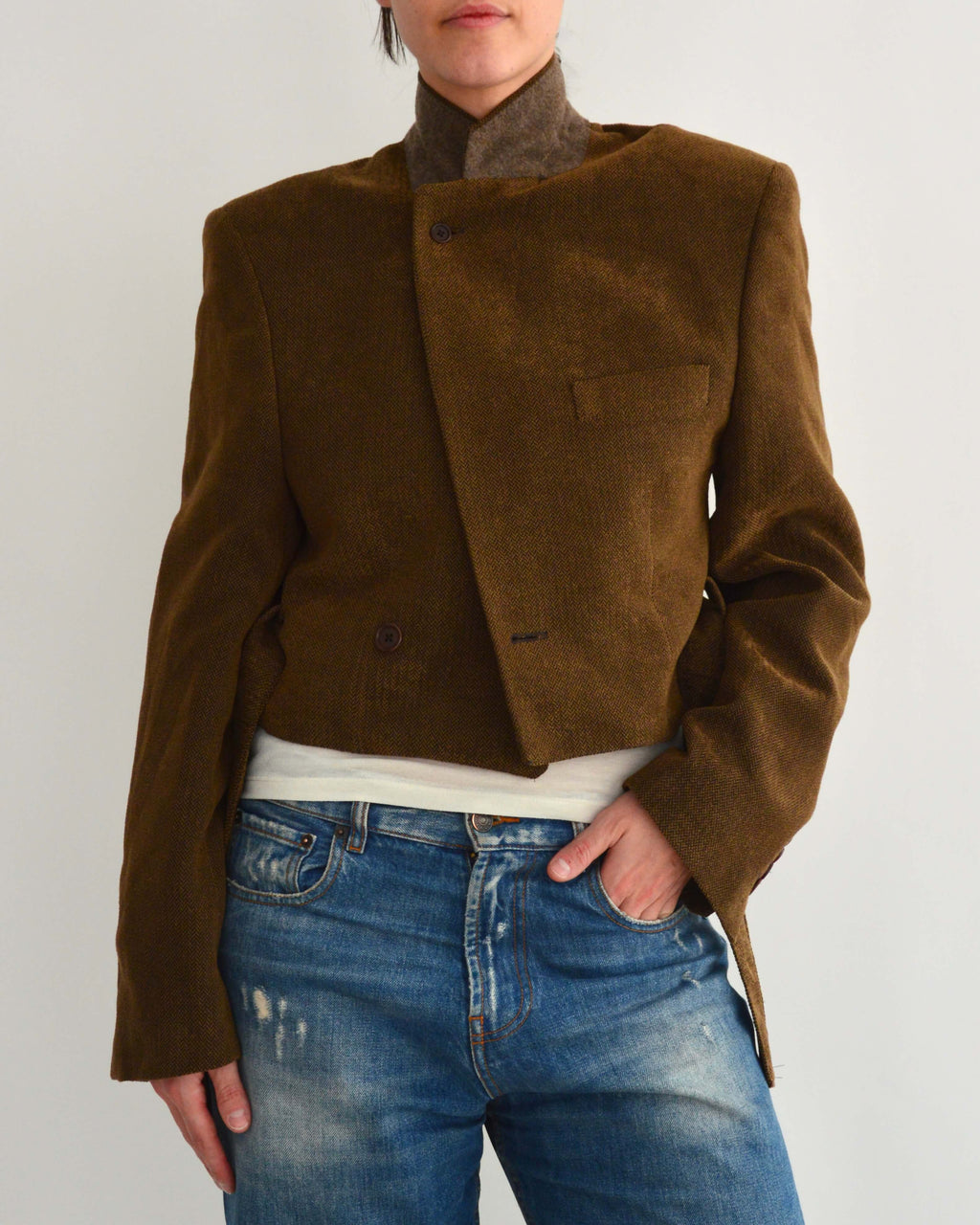 Tied-up Blazer - Velvet brown (S)