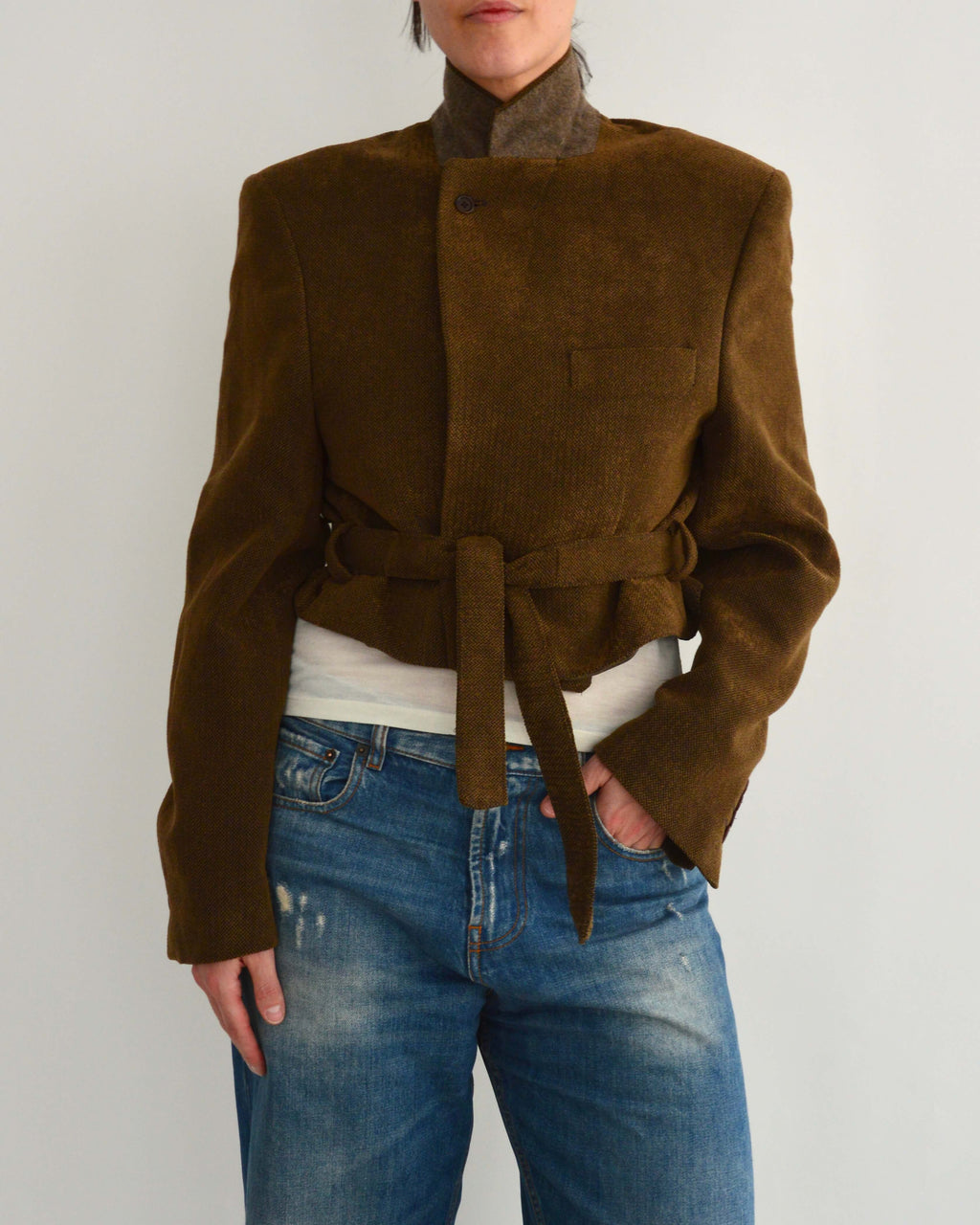 Tied-up Blazer - Velvet brown (S)