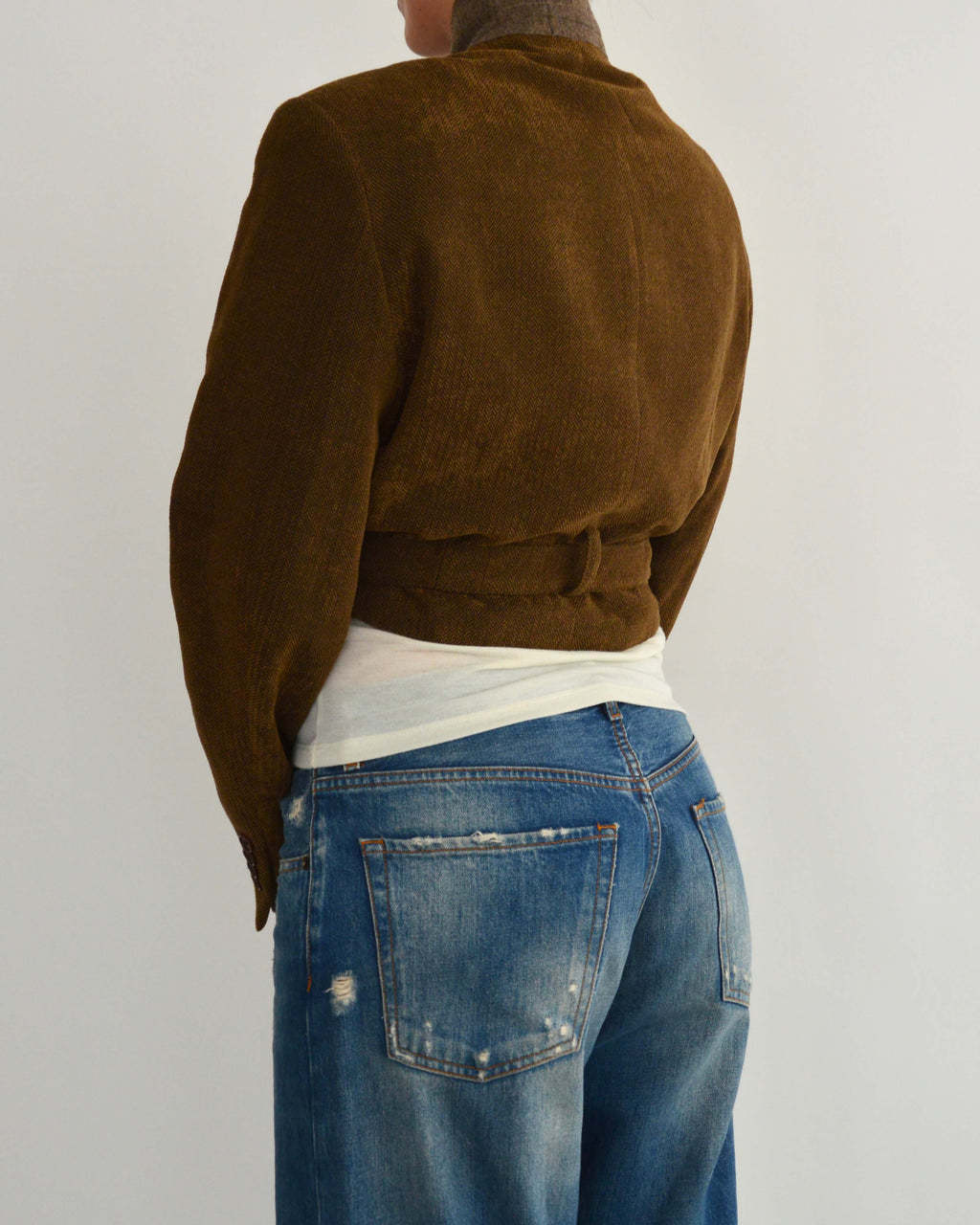 Tied-up Blazer - Velvet brown (S)