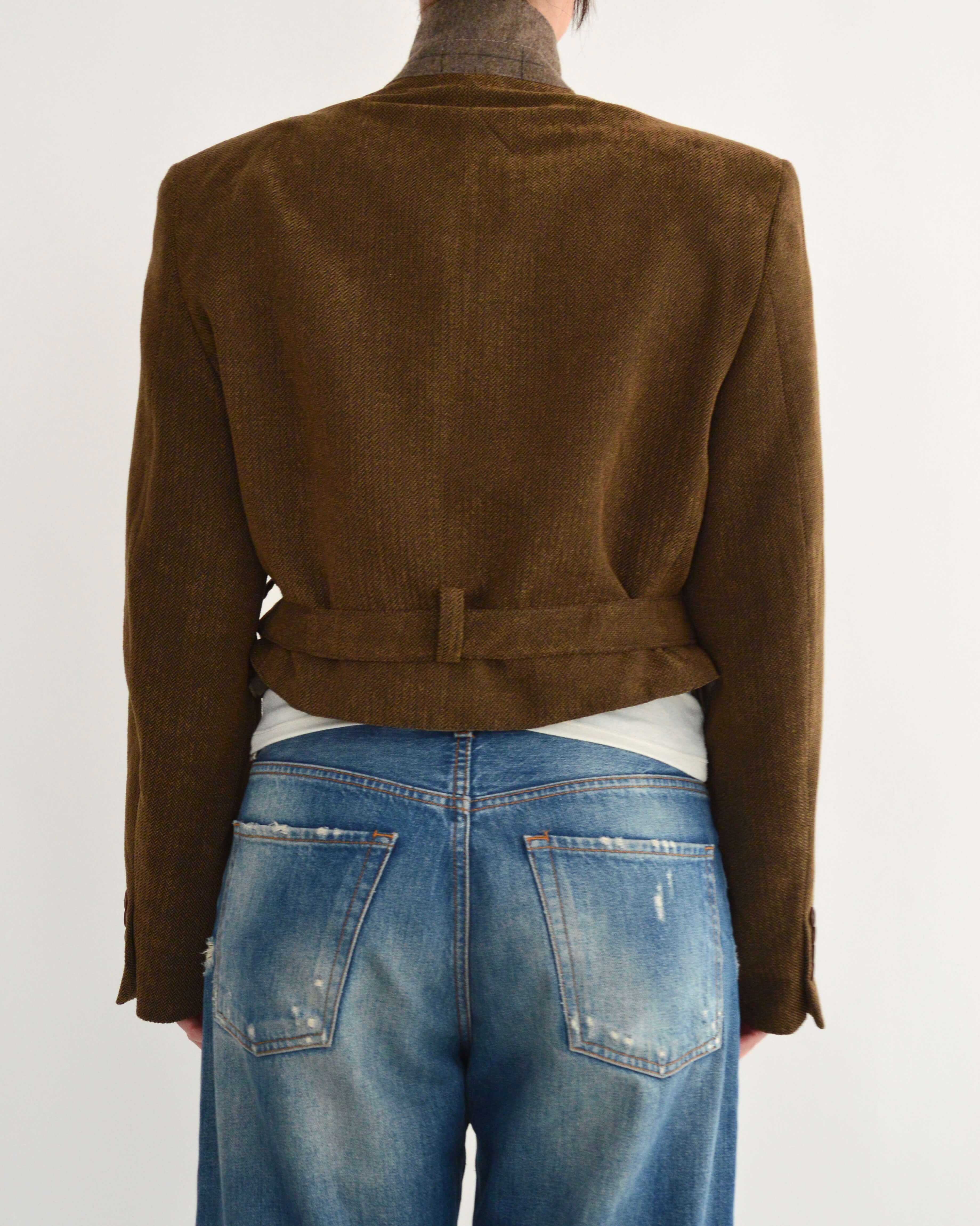 Tied-up Blazer - Velvet brown (S)