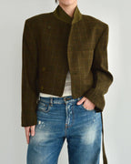 Tied-up Blazer - Greenish Textured (S)