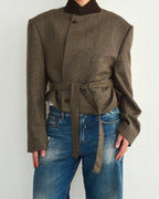 Tied-up Blazer - Textured Brown (L)