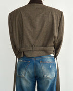 Tied-up Blazer - Textured Brown (L)