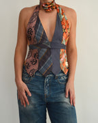 Top con lazo - Azules y rojos (talla pequeña)
