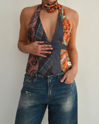 Top con lazo - Azules y rojos (talla pequeña)