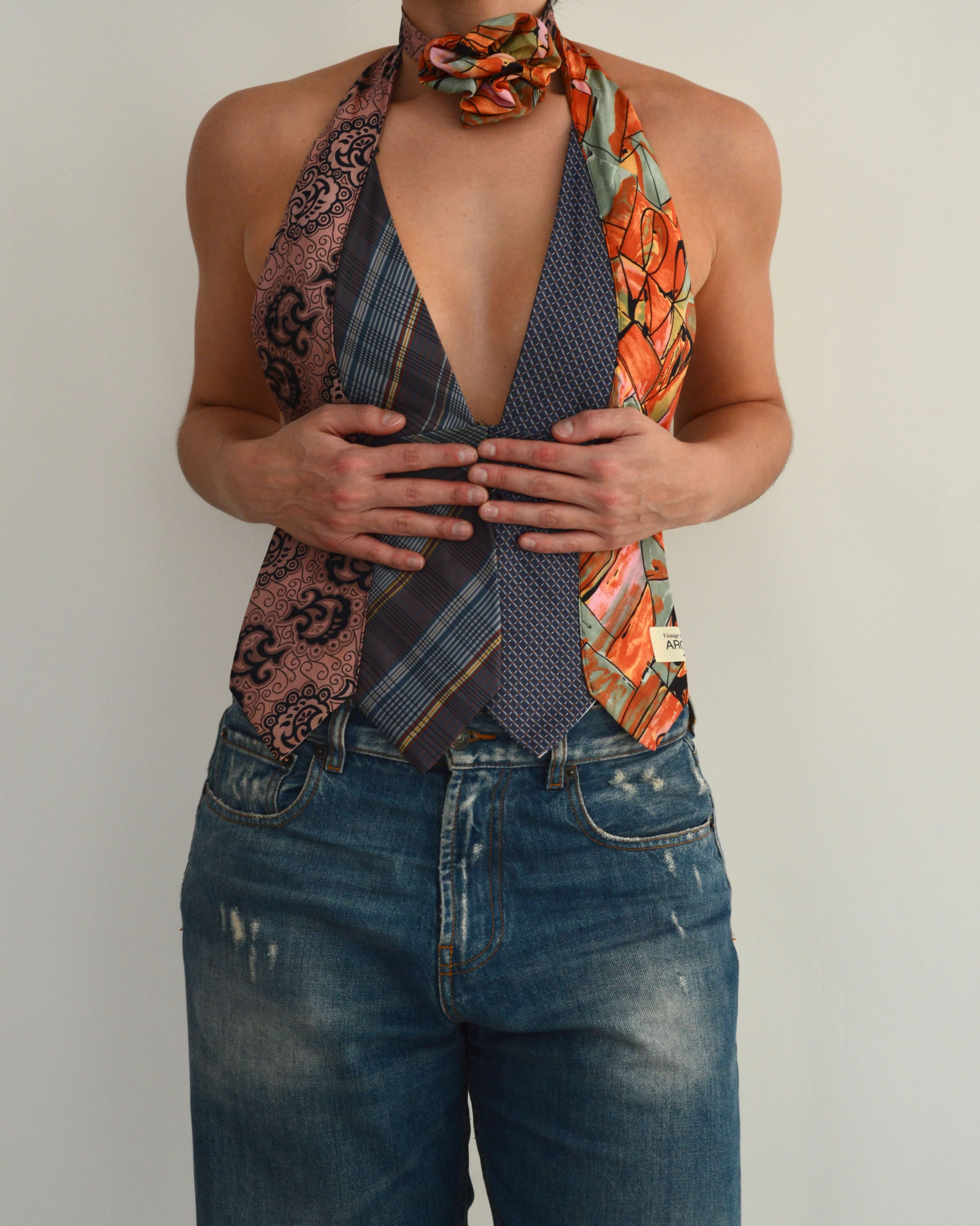 Top con lazo - Azules y rojos (talla pequeña)