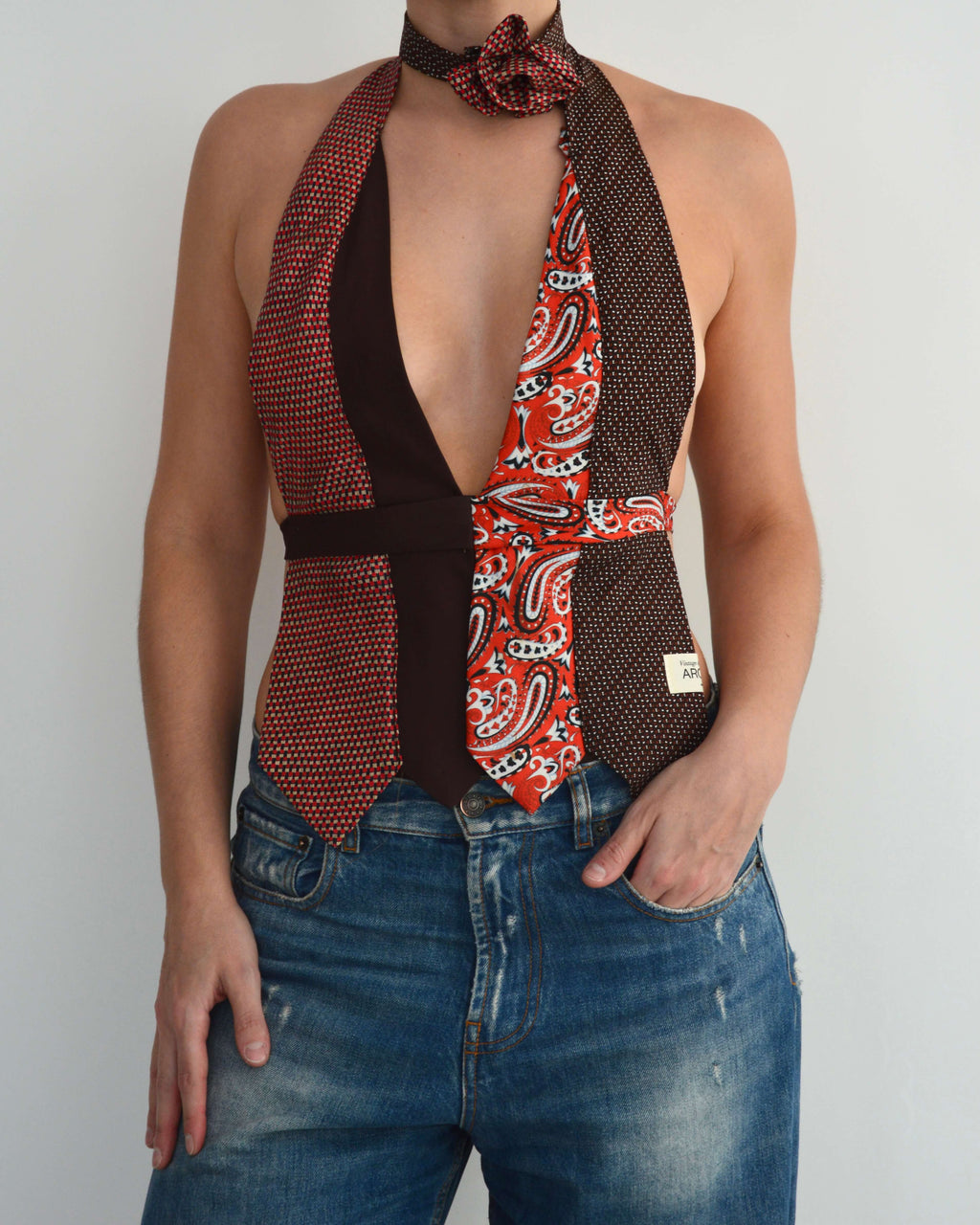 Top con lazo - Azules y rojos (talla pequeña)