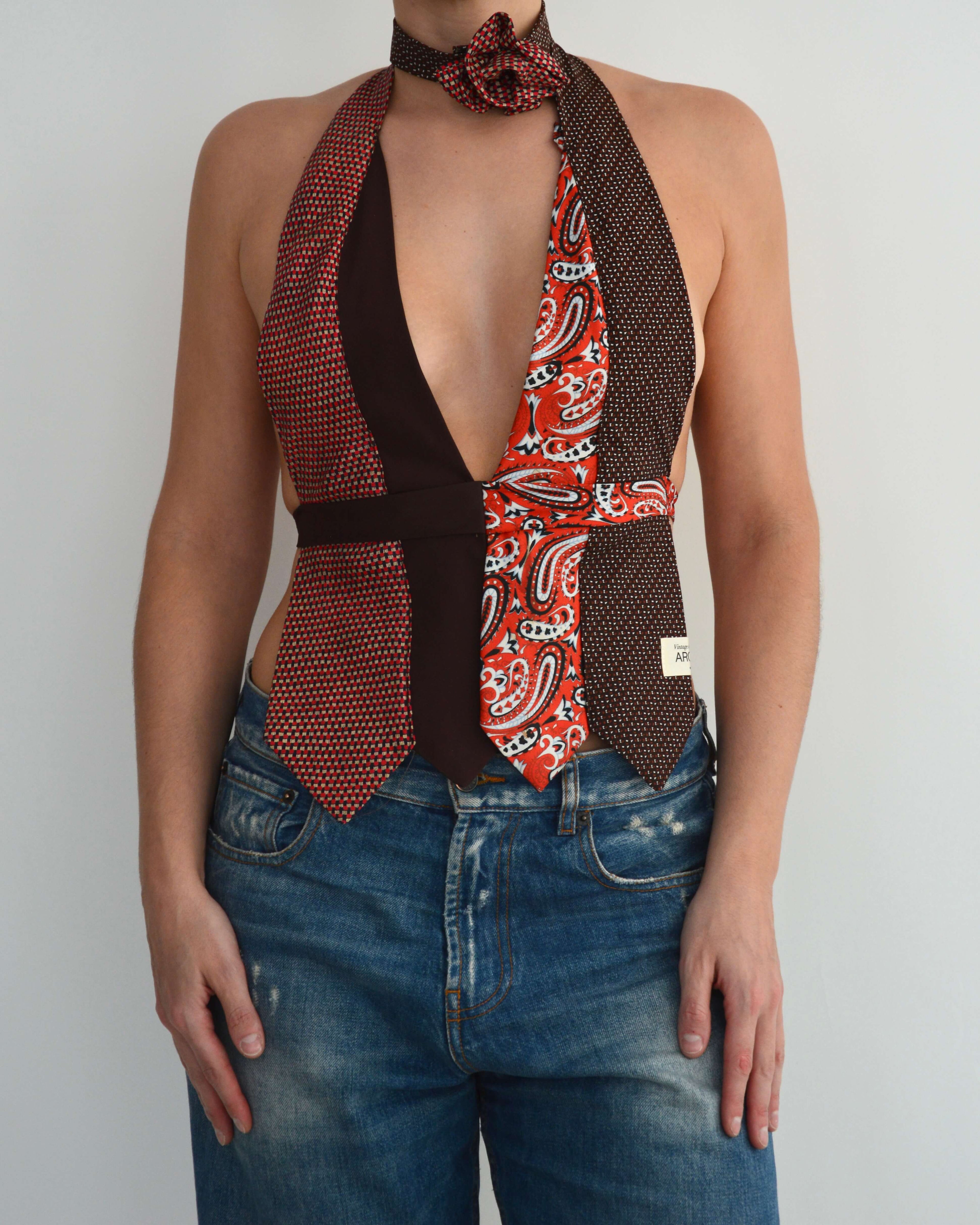 Top con lazo - Azules y rojos (talla pequeña)