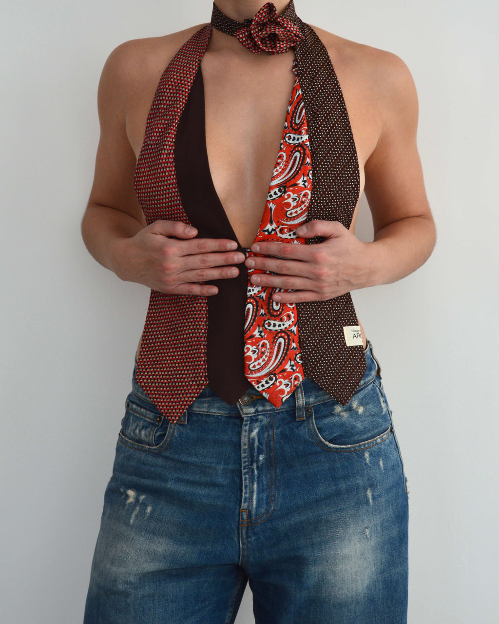 Top con lazo - Azules y rojos (talla pequeña)