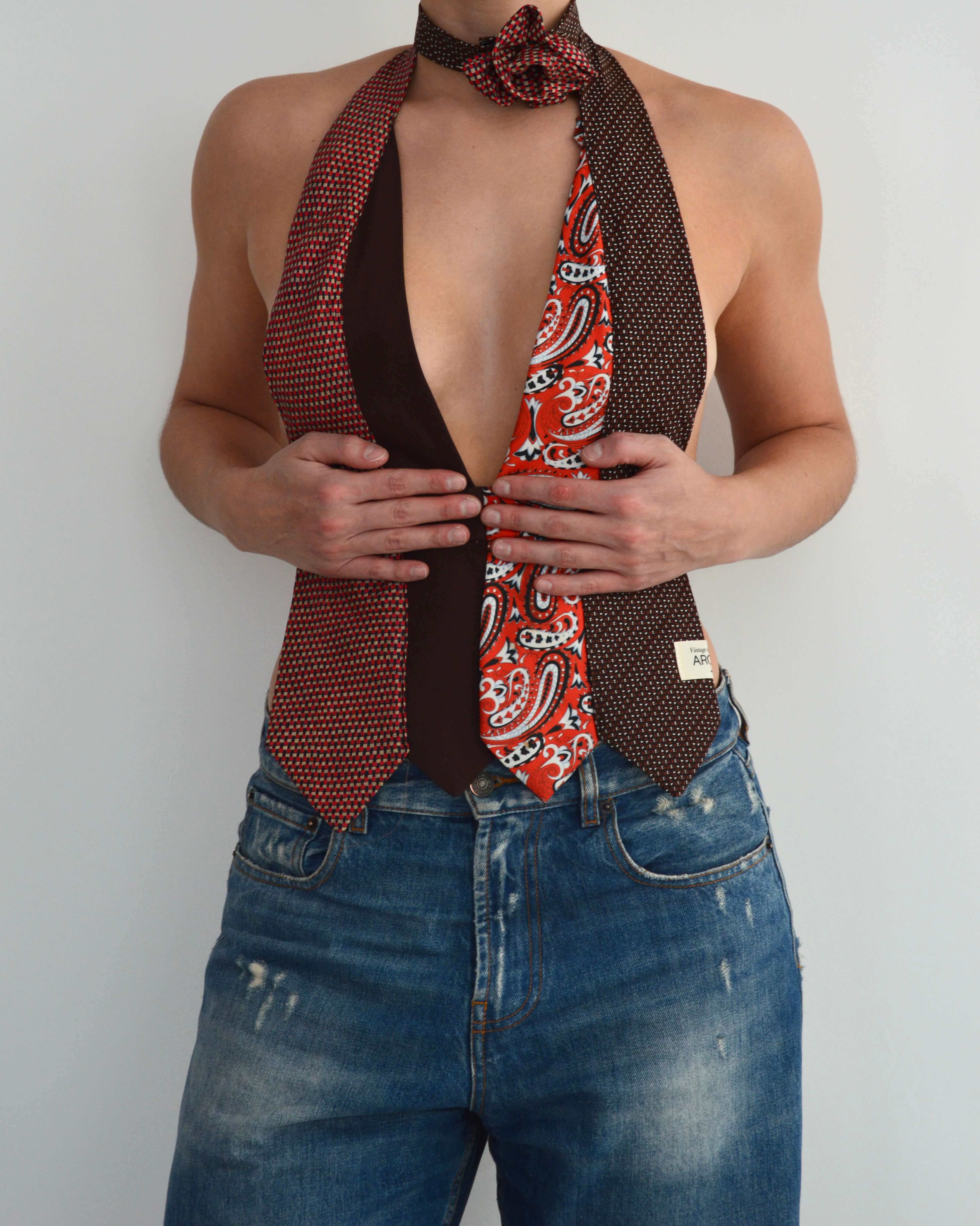 Top con lazo - Azules y rojos (talla pequeña)