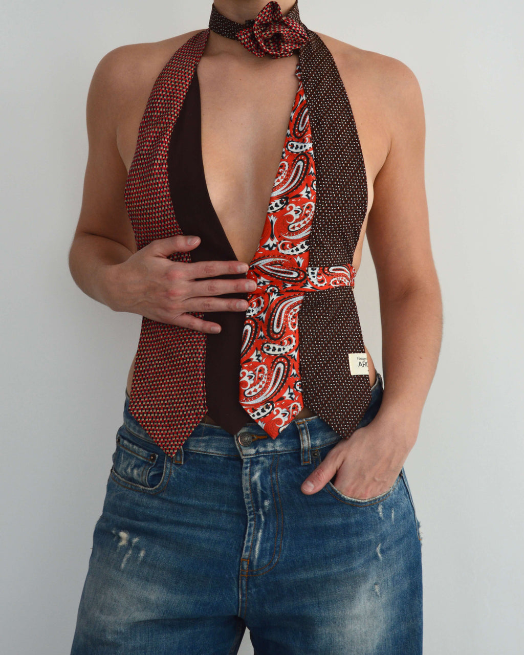 Top con lazo - Azules y rojos (talla pequeña)